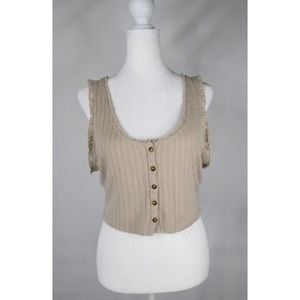 Cotton:On Sleeveless Crop Top Knit Material Ruffled Arm Holes & Neck L (B10-92)